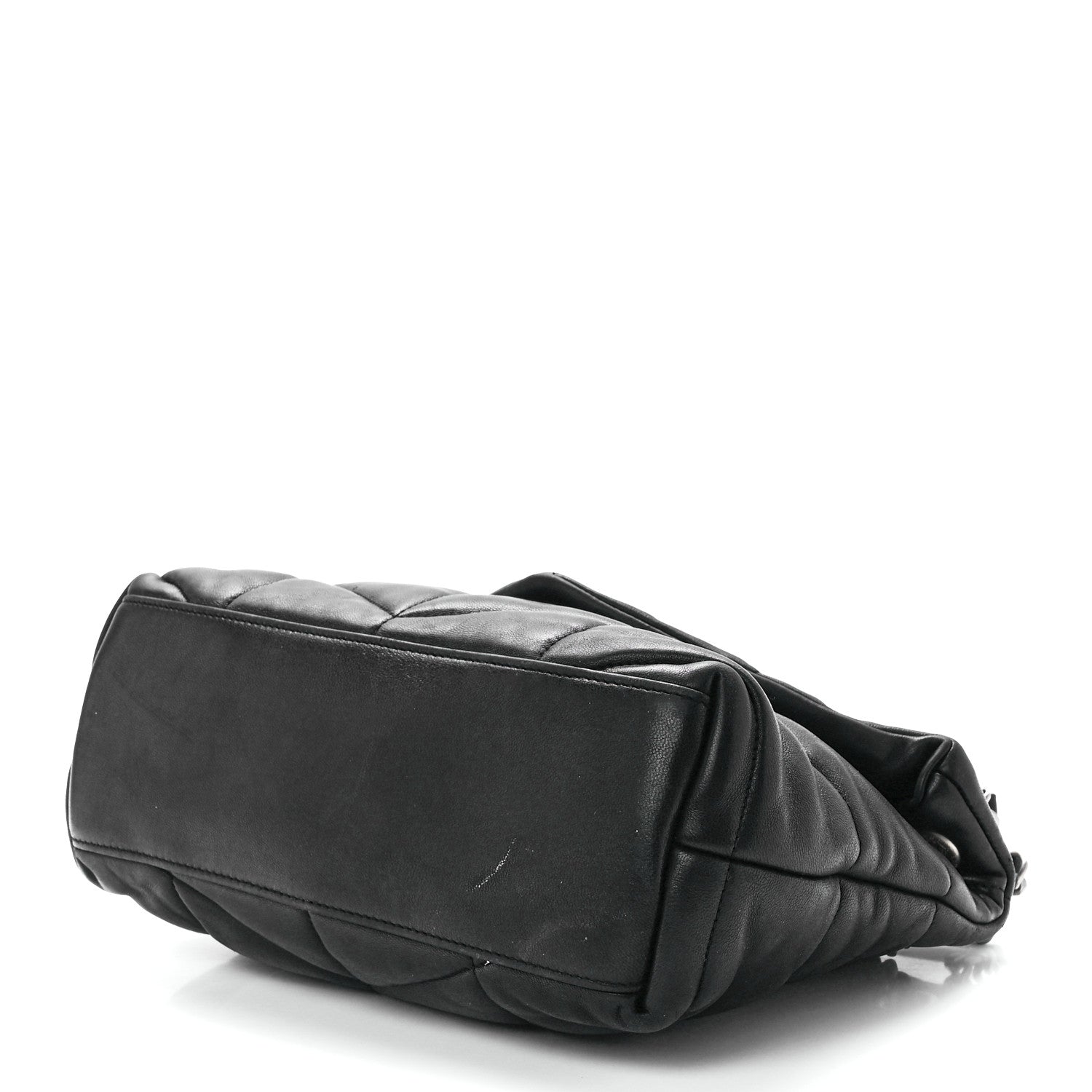 Saint Laurent Lambskin Quilted Small Loulou Puffer Monogram Chain Satchel Black 10 of 12