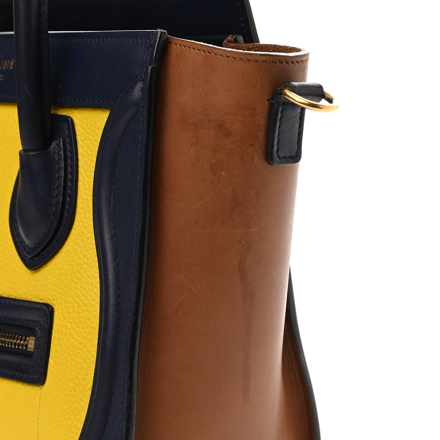 Celine Bullhide Calfskin Suede Tri-color Nano Luggage Multicolor 16 of 17