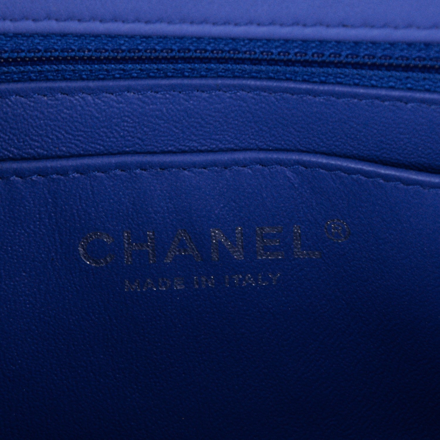 Chanel Patent Calfskin Quilted Mini Rectangular Flap Blue 6 of 7