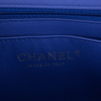 Chanel Patent Calfskin Quilted Mini Rectangular Flap Blue 6 of 7
