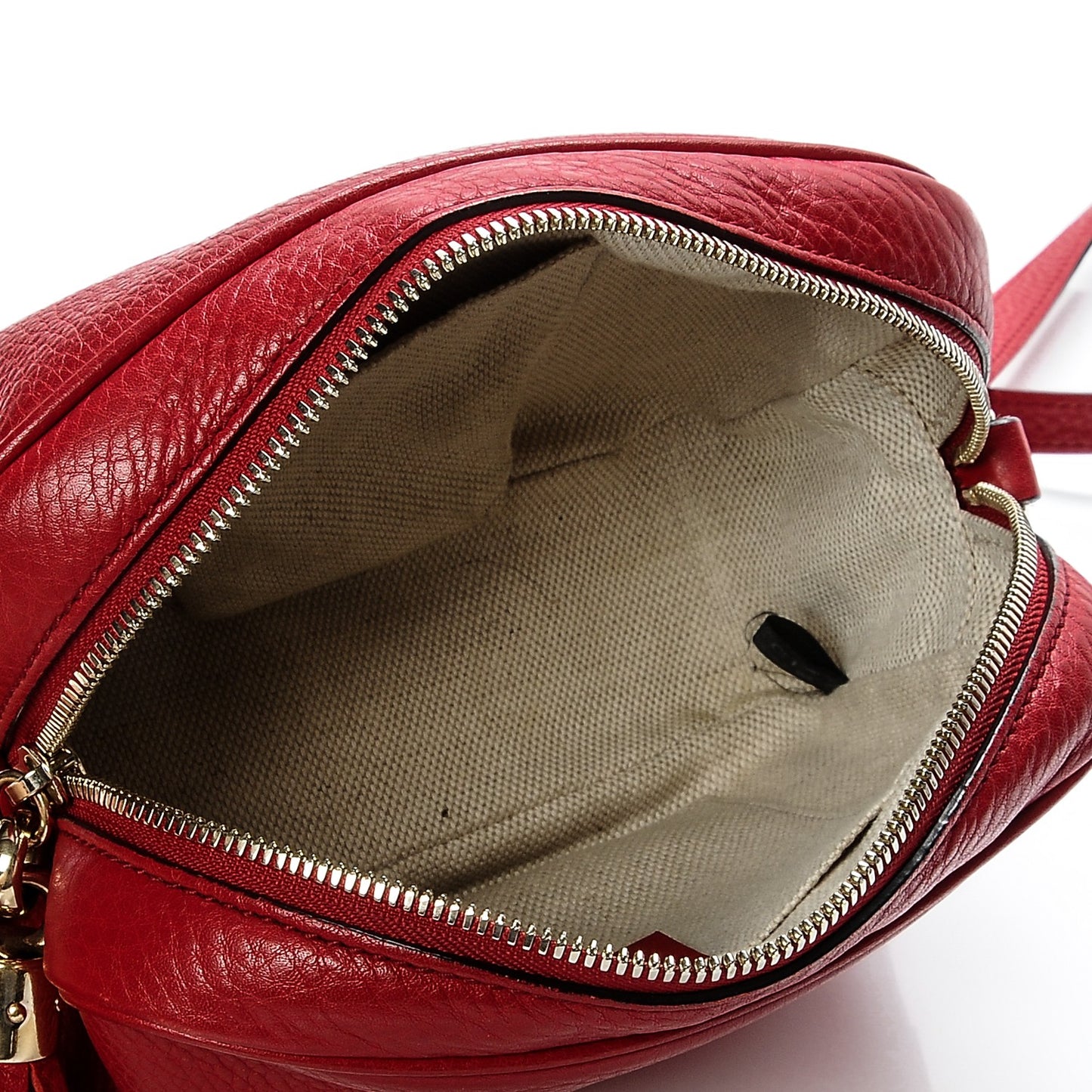 Pebbled Calfskin Small Soho Disco Bag Tabasco Red
