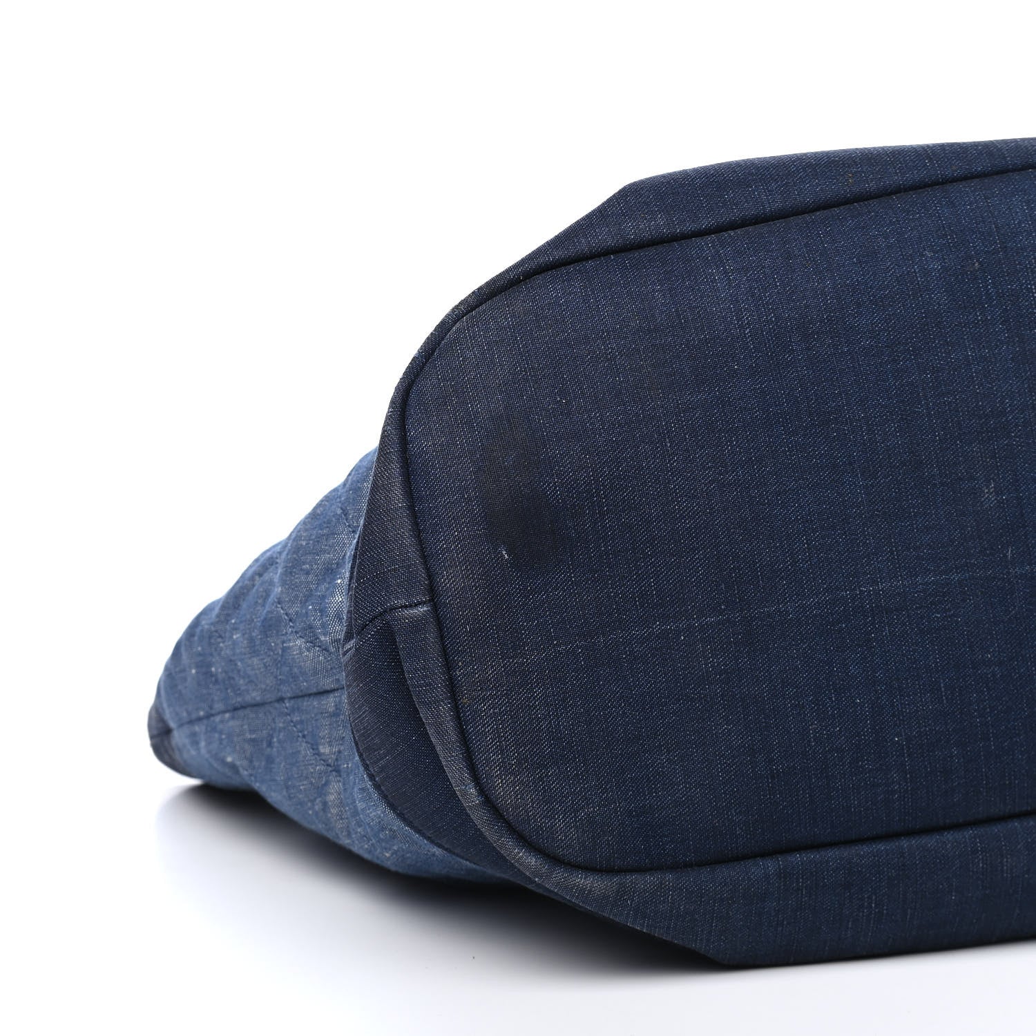 Chanel Denim Medallion Quilted Drawstring Bag Blue 8 of 10