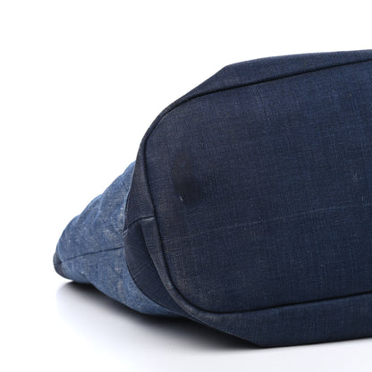 Chanel Denim Medallion Quilted Drawstring Bag Blue 8 of 10