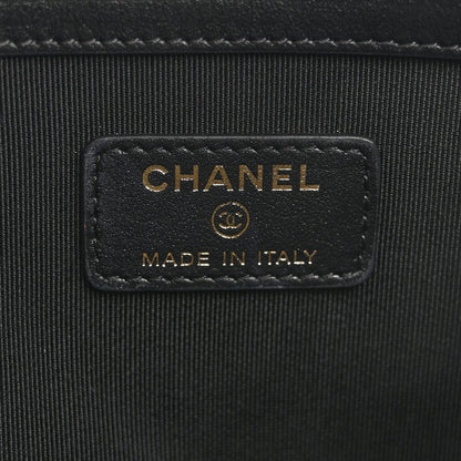 Chanel Tweed Quilted Medium Cosmetic Pouch Black Ecru White 6 of 7