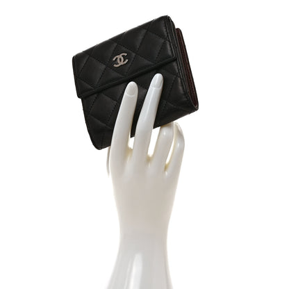 Chanel Lambskin Quilted Compact French Flap Wallet Black 2 of 7