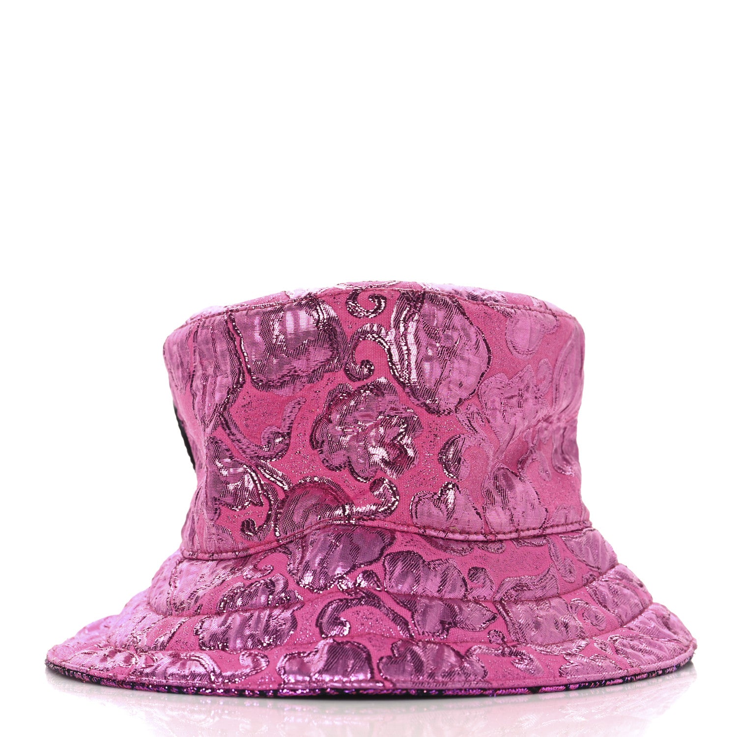 Gucci Canvas Lame GG Monogram Reversible Bucket Hat S Fuxia Pink 4 of 14