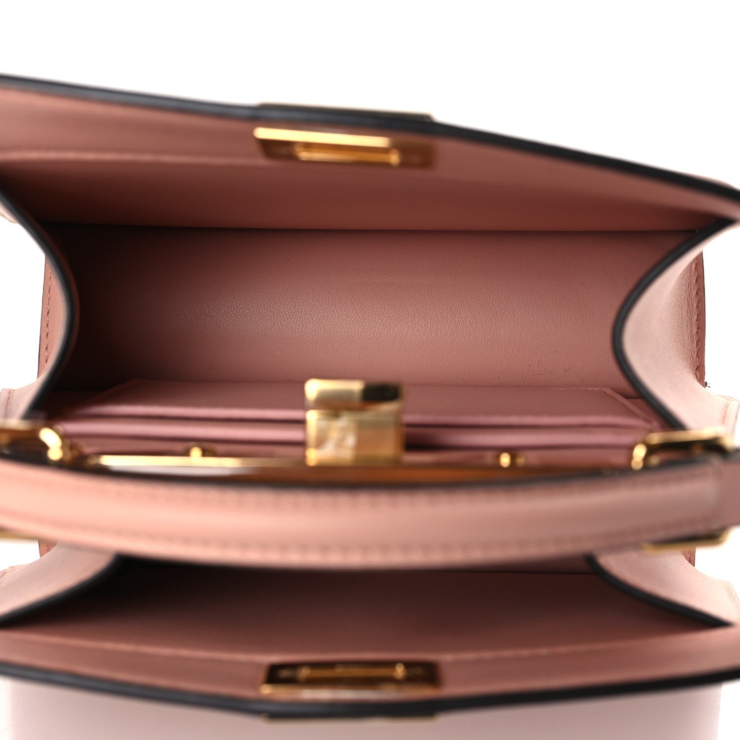 Fendi Shiny Nappa Petite Peekaboo I SEE U Satchel Baby Pink 5 of 9