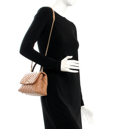 Chanel Caviar Lizard Quilted Mini Coco Handle Flap Beige 2 of 7