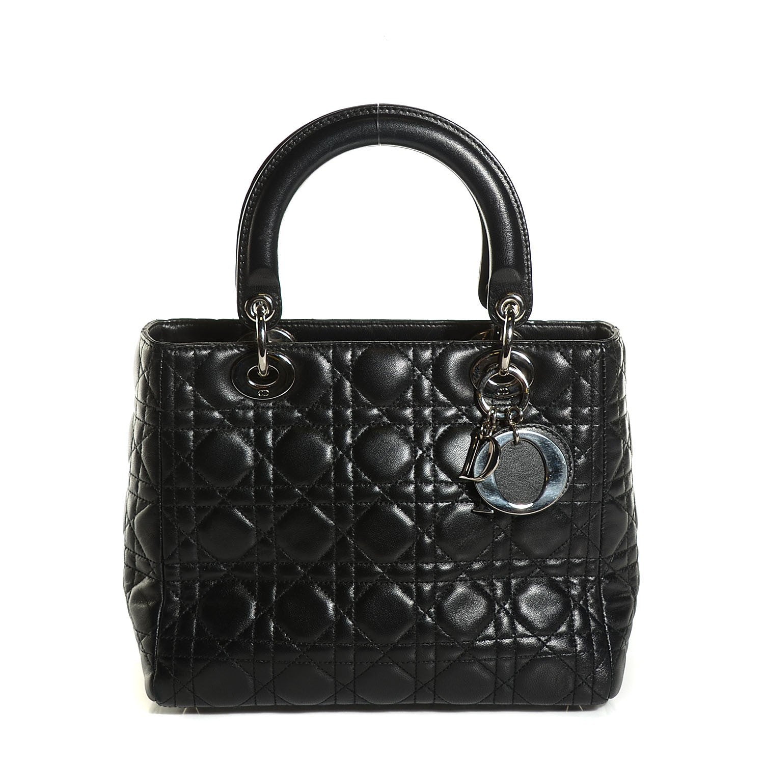 Christian Dior Lambskin Cannage Medium Lady Dior Black 1 of 9