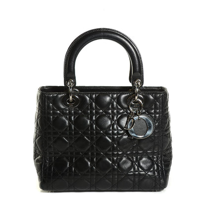 Christian Dior Lambskin Cannage Medium Lady Dior Black 1 of 9