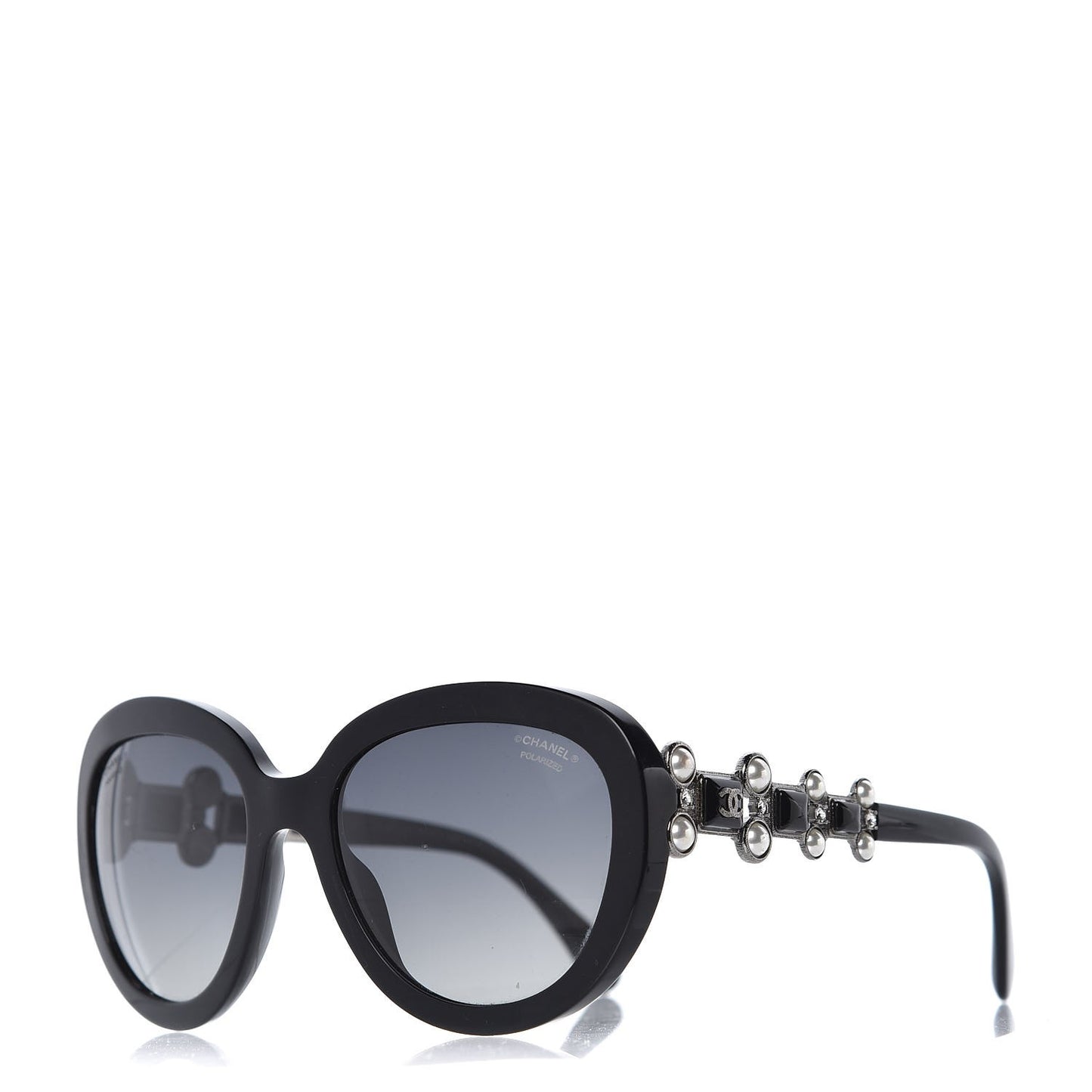 Pearl Crystal Bijoux Polarized Sunglasses 5335-B-A Black