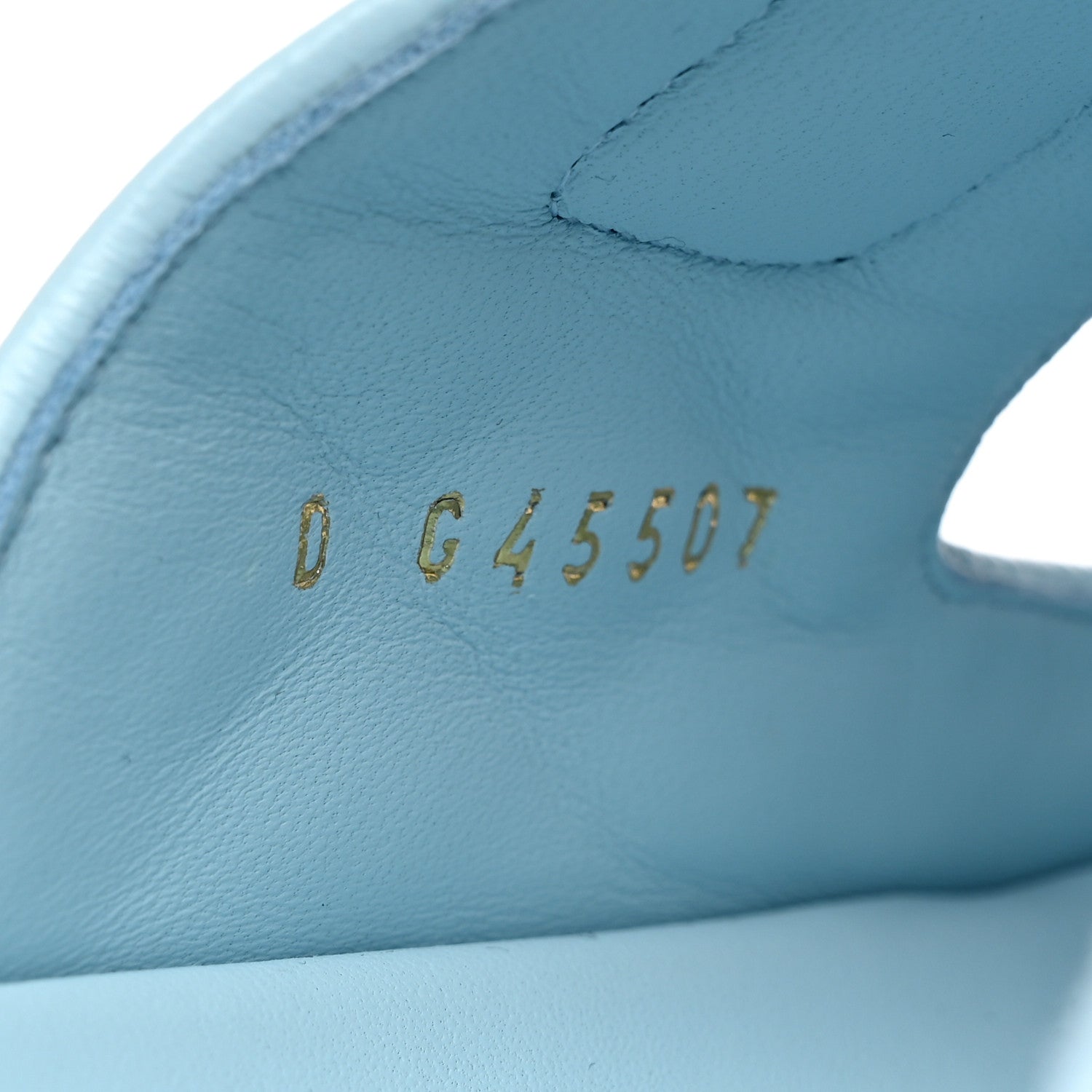 Chanel Laminated Lambskin Quilted Velcro Dad Chain CC Slide Sandals 39.5 Light Blue 7 of 10