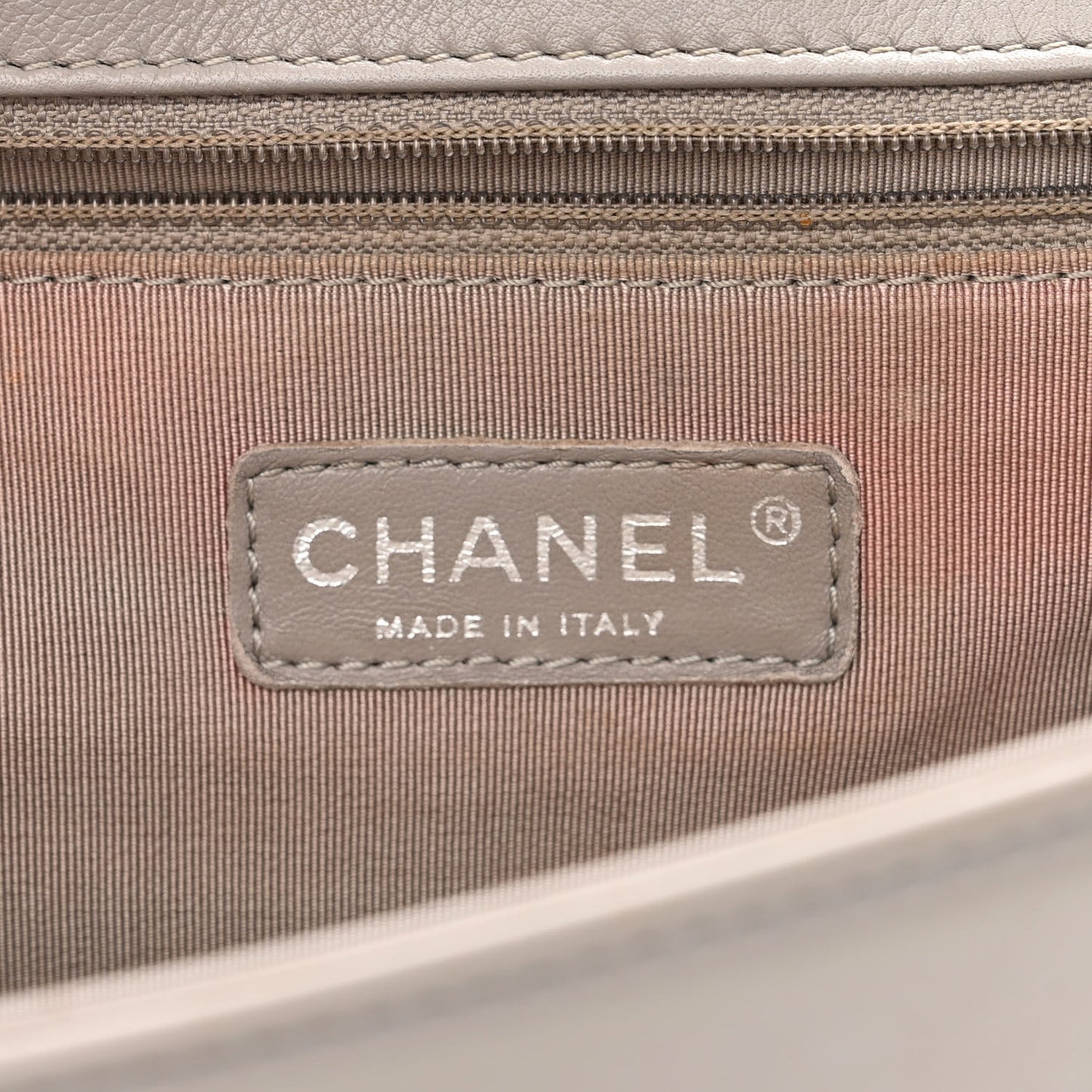 Calfskin Ombre Quilted Large Boy Flap Grey Beige