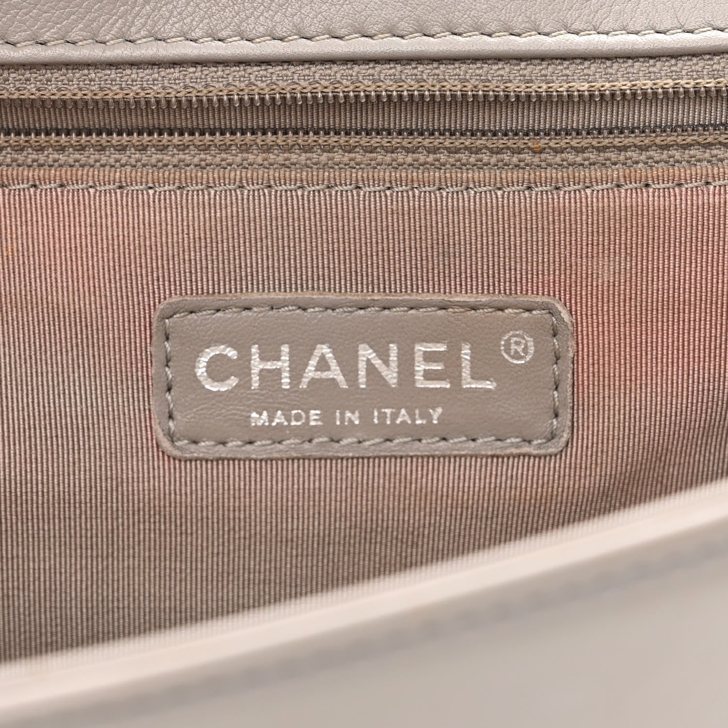 Chanel Calfskin Ombre Quilted Large Boy Flap Grey Beige 6 of 20