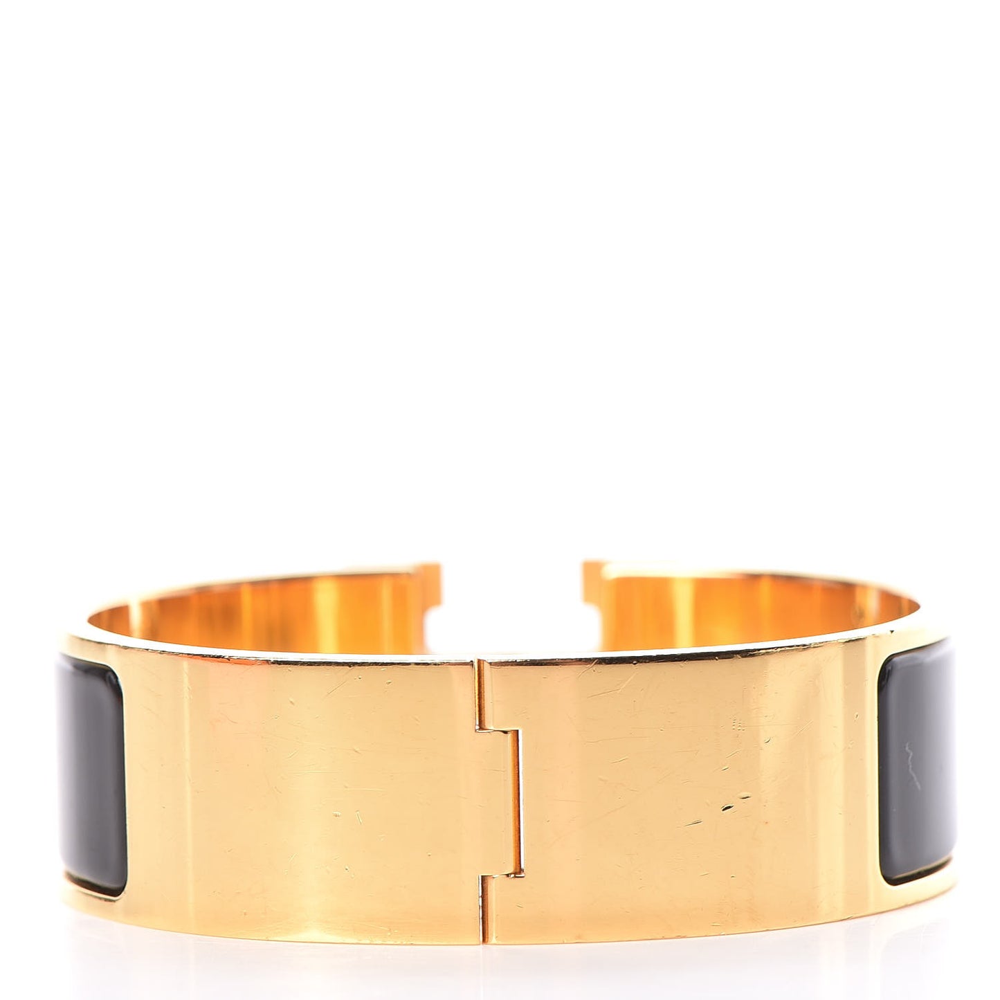 Enamel Wide Clic Clac H Bracelet GM Black