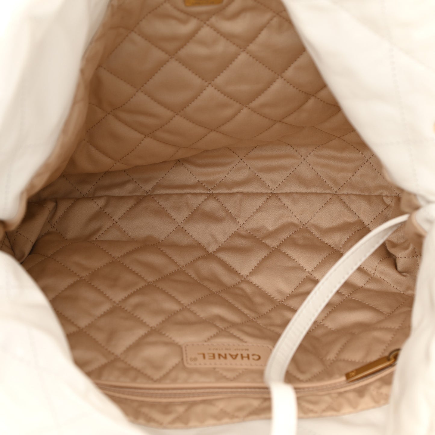 Shiny Calfskin Quilted Small Chanel 22 White