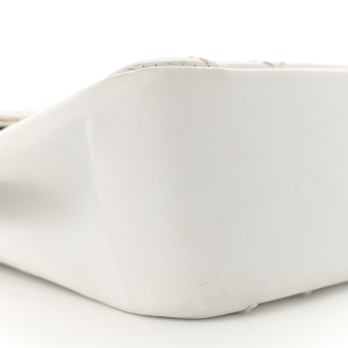 Calfskin Quilted Wild Stitch Large Flap White
