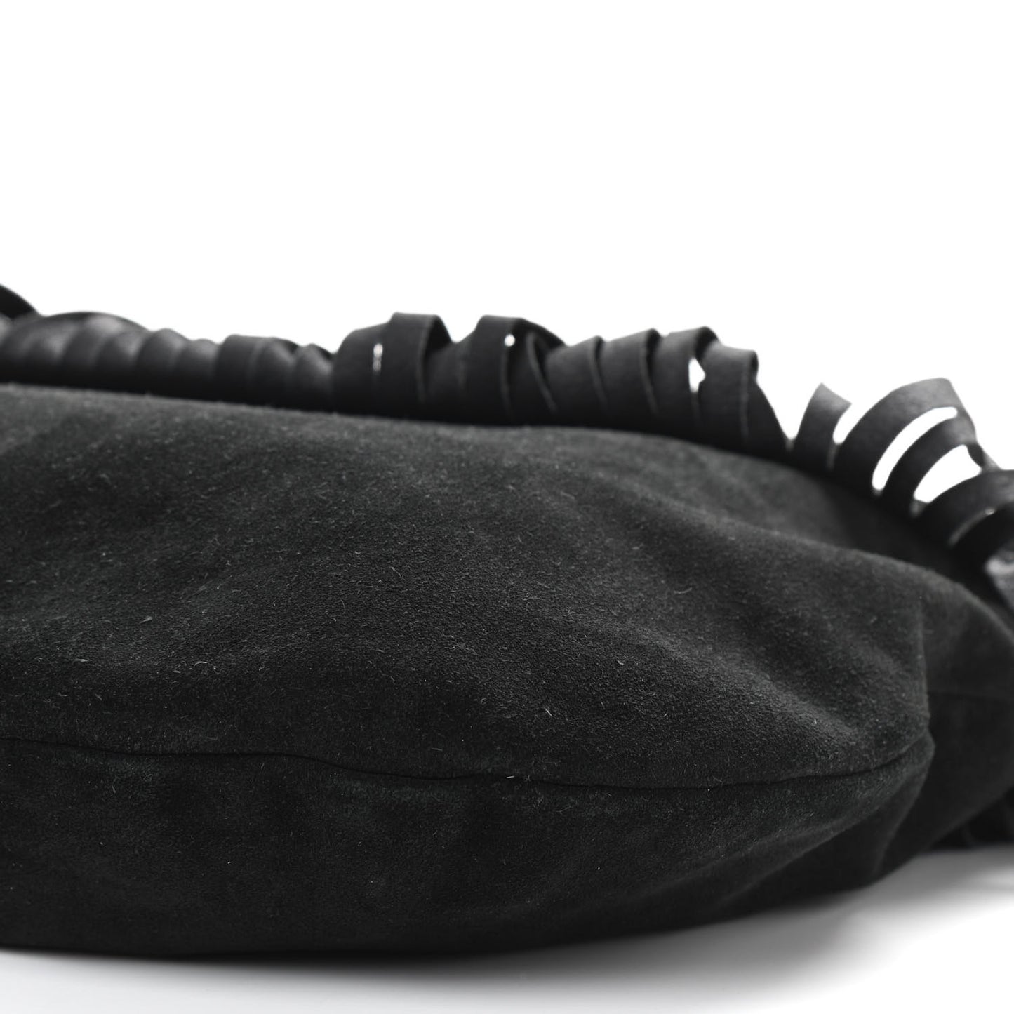 Suede Boheme Fringe Hobo Black