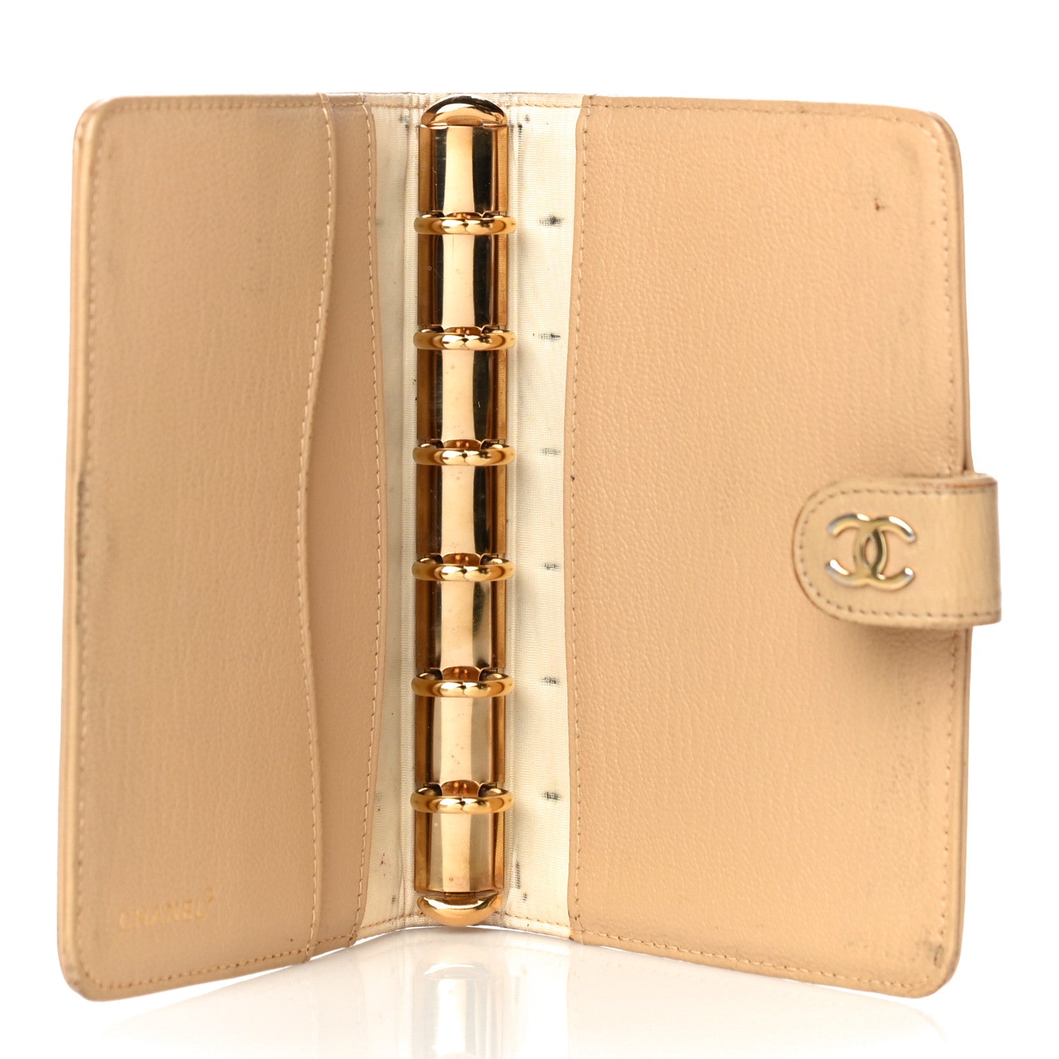 Chanel Goatskin Small Ring Agenda Planner Beige 5 of 22