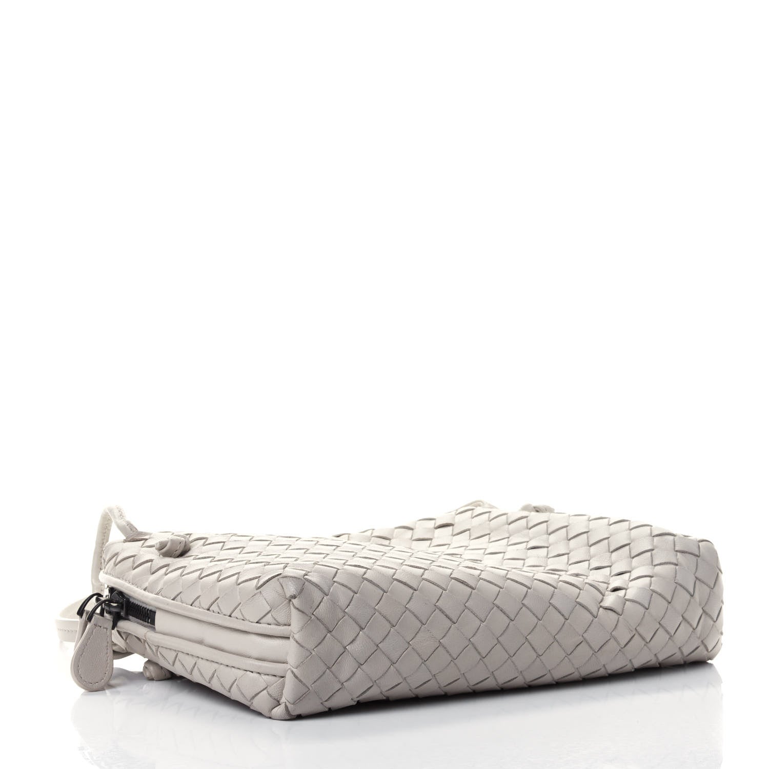 Bottega Veneta Nappa Intrecciato Nodini Crossbody Messenger Grey 3 of 4