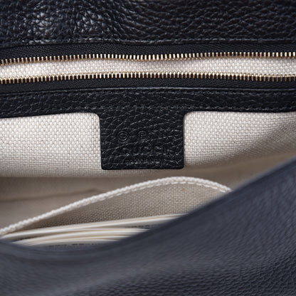 Gucci Pebbled Calfskin Medium Soho Flap Crossbody Black 5 of 9