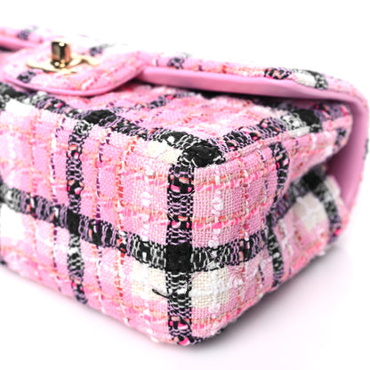 Chanel Tweed Quilted Mini Rectangular Flap Pink Navy White 10 of 10
