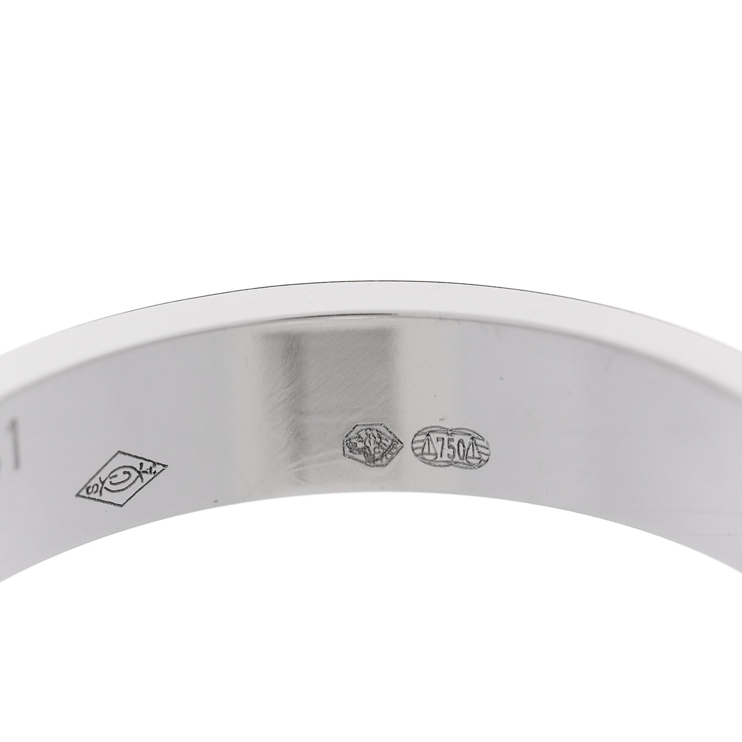 18K White Gold 3.5mm LOVE Wedding Band Ring 51 5.75