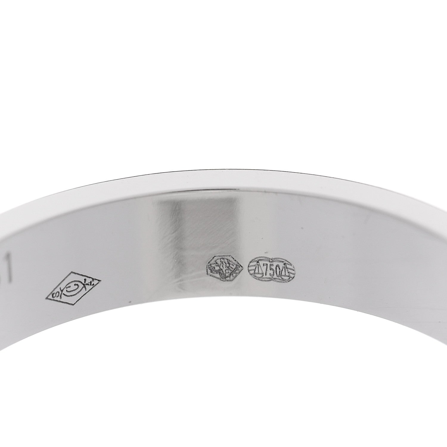 Cartier 18K White Gold 3.5mm LOVE Wedding Band Ring 51 5.75 5 of 5