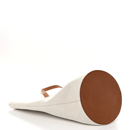Saint Laurent Linen Calfskin Rive Gauche Tote Greggio Brick 4 of 9