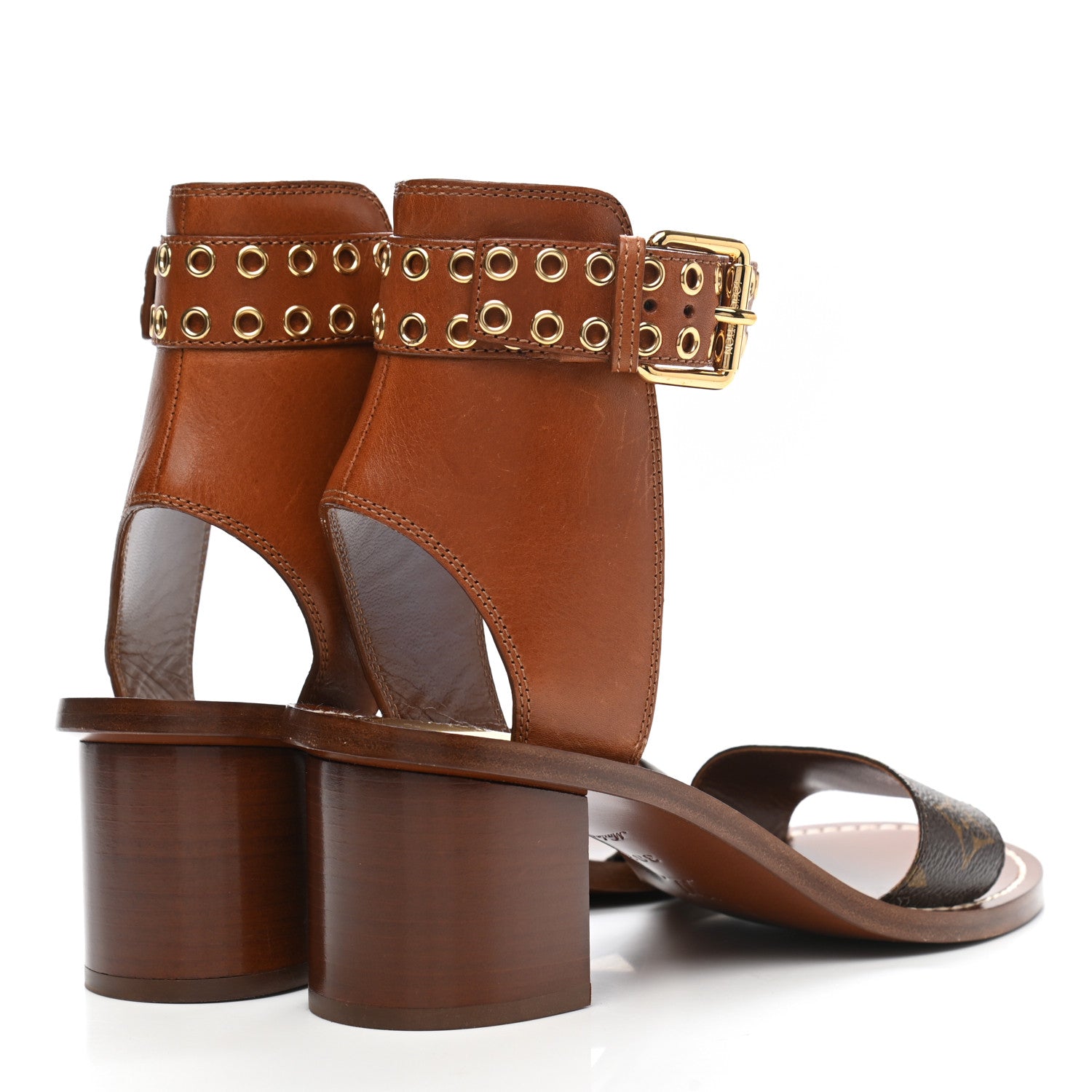 Louis Vuitton Calfskin Monogram Passenger Sandals 38.5 Cognac 4 of 10