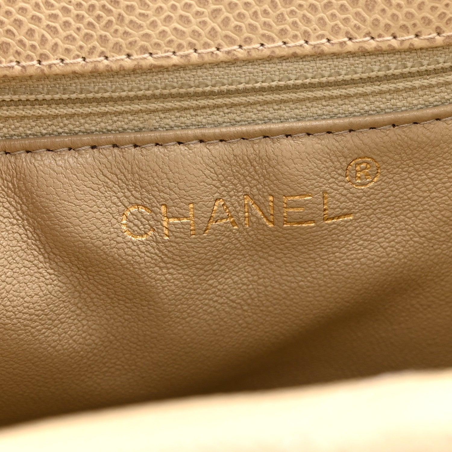 Chanel Caviar CC Wood Handle Tote Beige 6 of 11