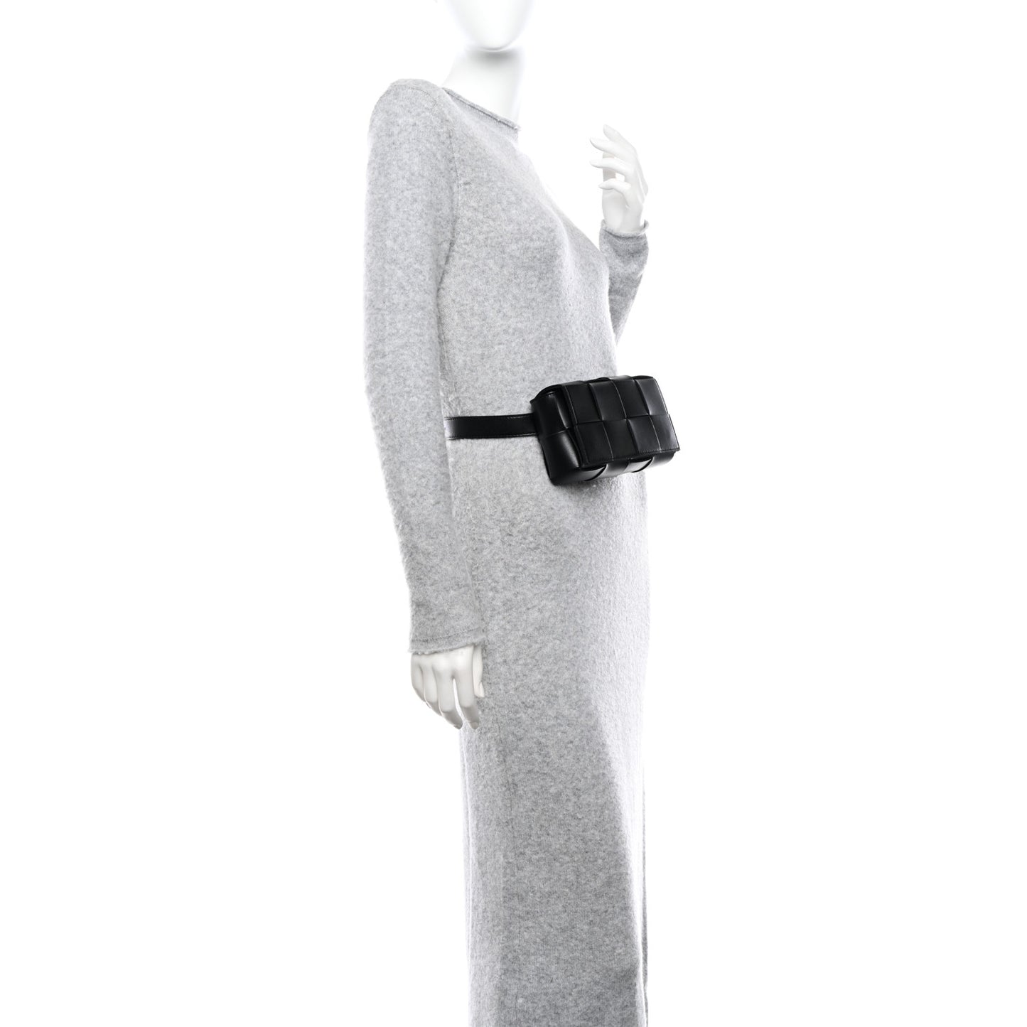 Nappa Maxi Intreccio The Belt Cassette Bag Black