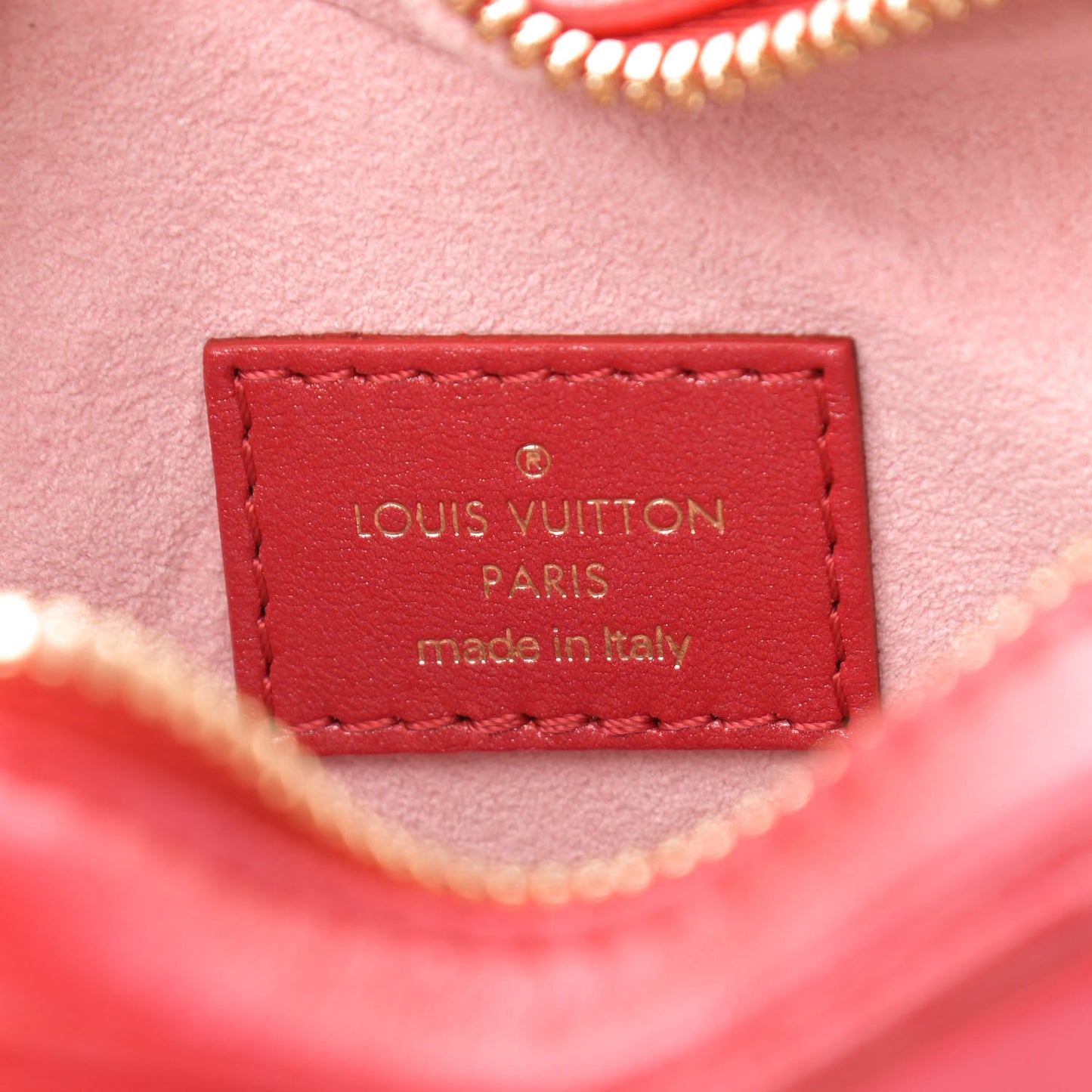 Lambskin Embossed Monogram Fall In Love Sac Coeur Heart Chain Bag Lipstick Red