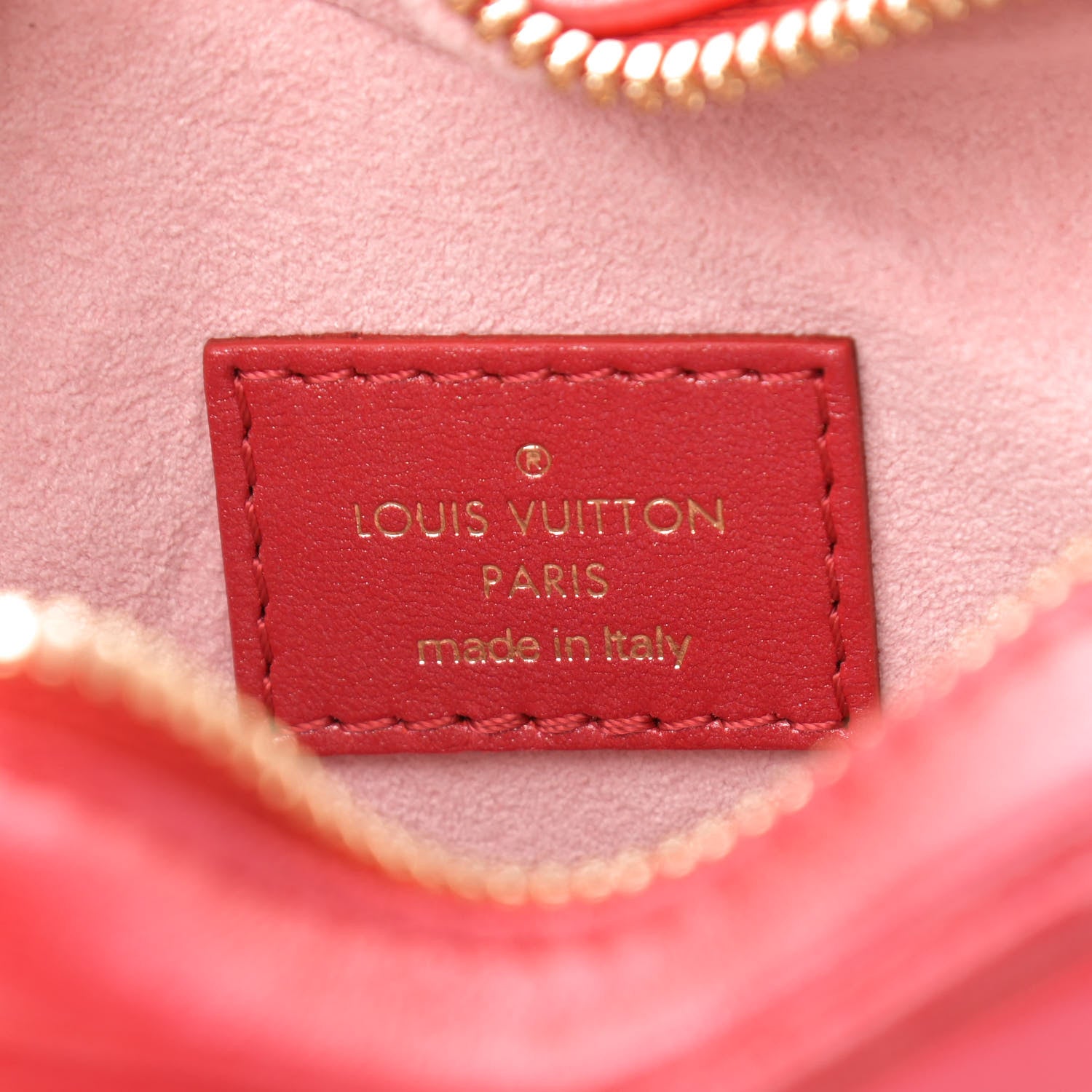 Louis Vuitton Lambskin Embossed Monogram Fall In Love Sac Coeur Heart Chain Bag Lipstick Red 6 of 9