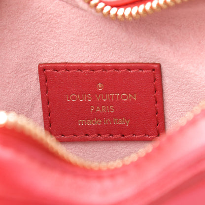 Louis Vuitton Lambskin Embossed Monogram Fall In Love Sac Coeur Heart Chain Bag Lipstick Red 6 of 9