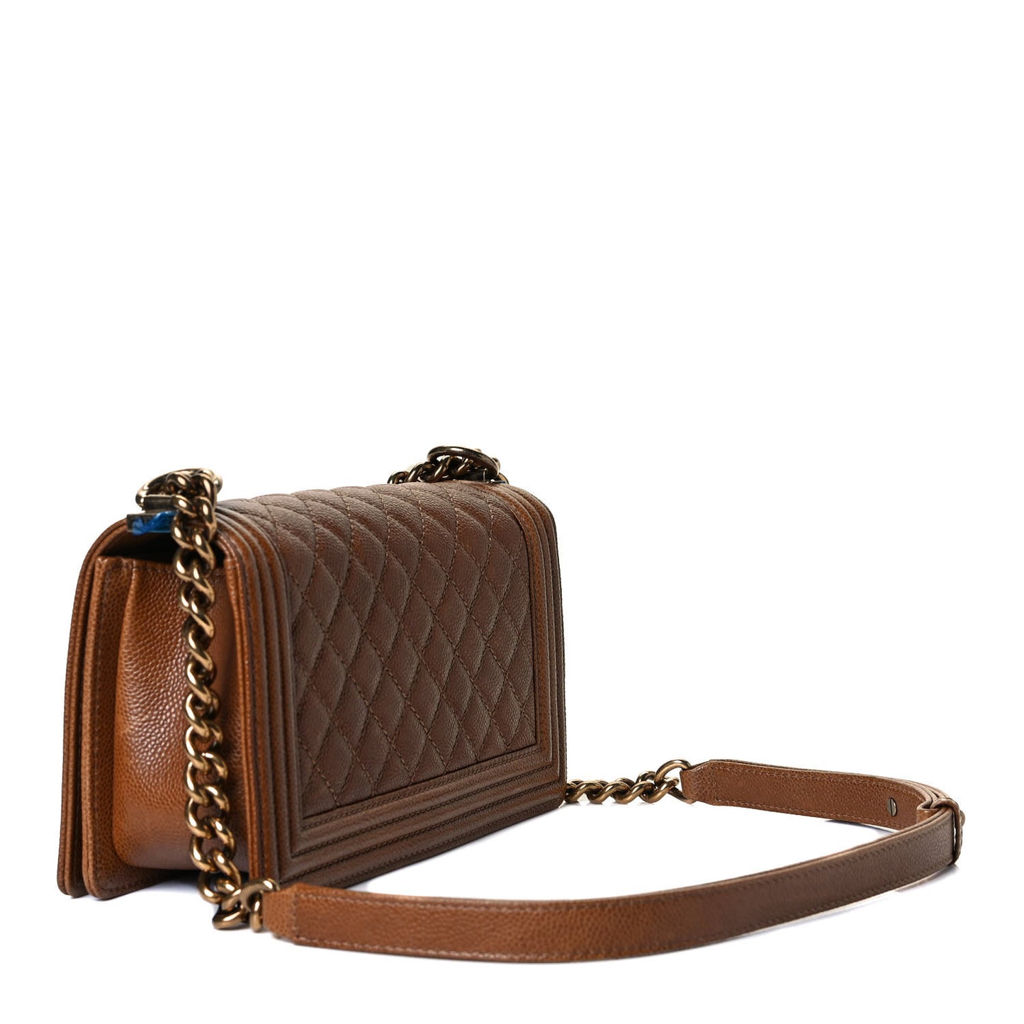 Caviar Quilted Medium Boy Flap Brown