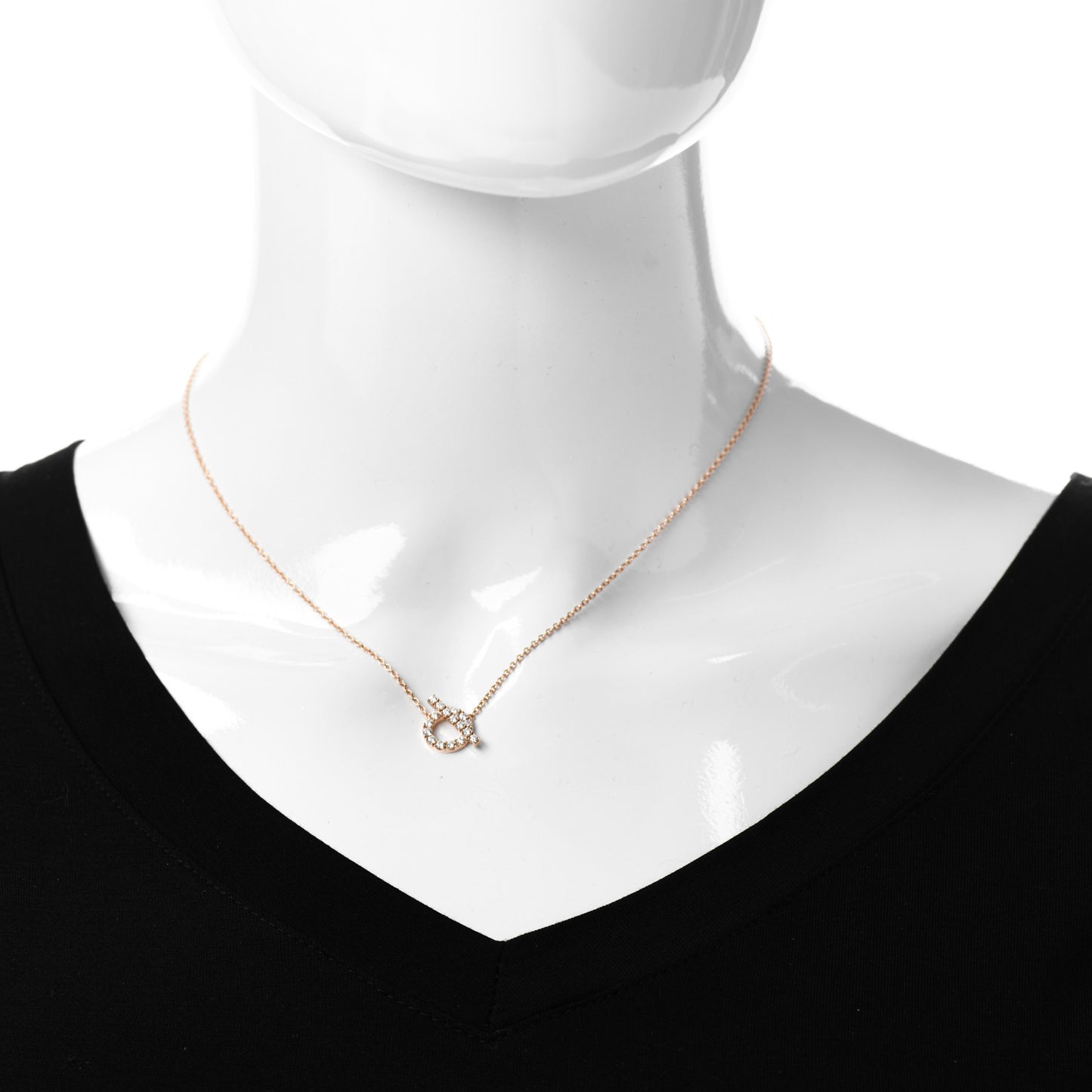 18K Rose Gold Diamond Finesse Pendant Necklace