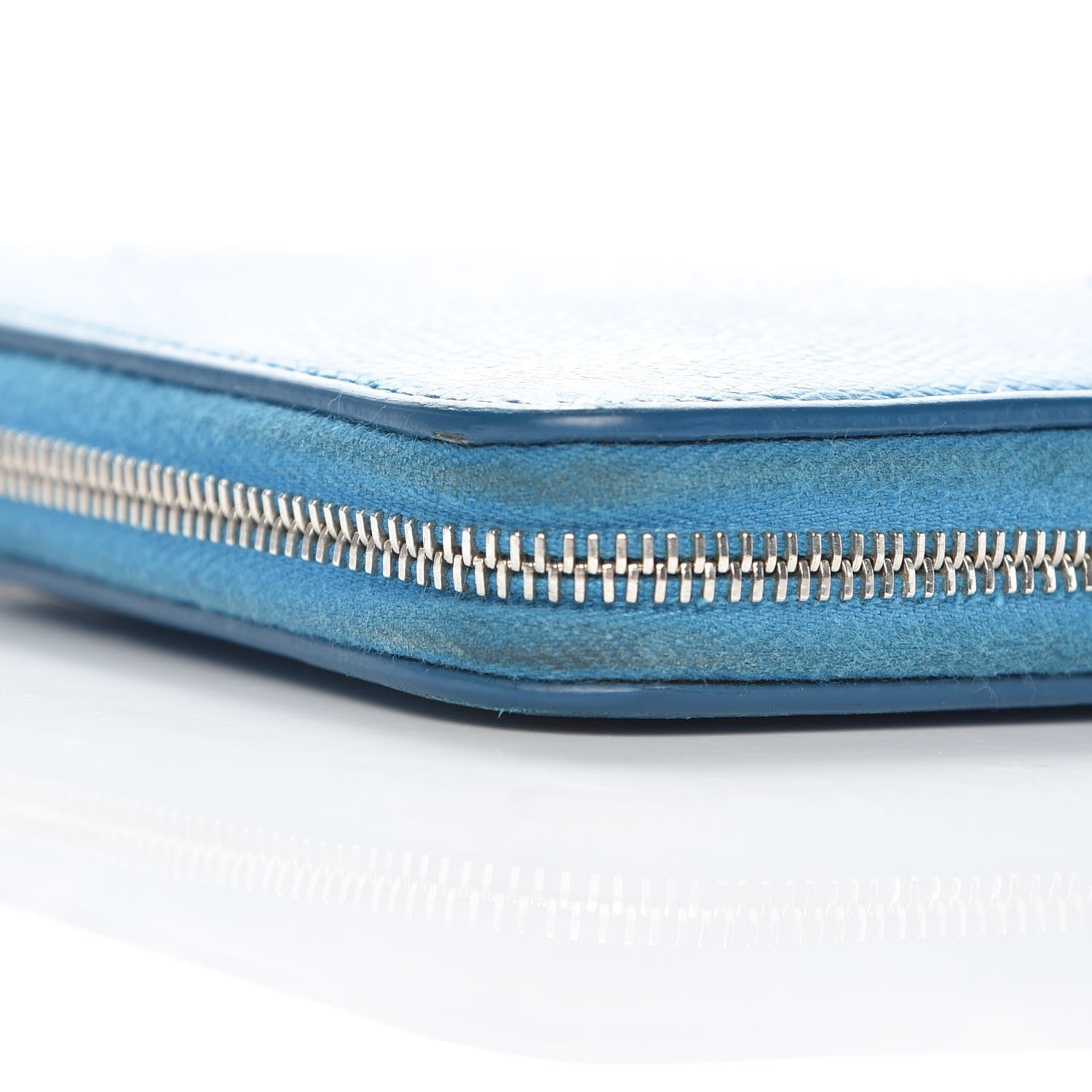 Celine Drummed Calfskin Zip Around Organizer Wallet Turquoise 15 of 17
