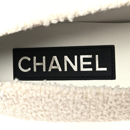 Chanel Tweed Patent Calfskin Pumps 38 White Black 8 of 9