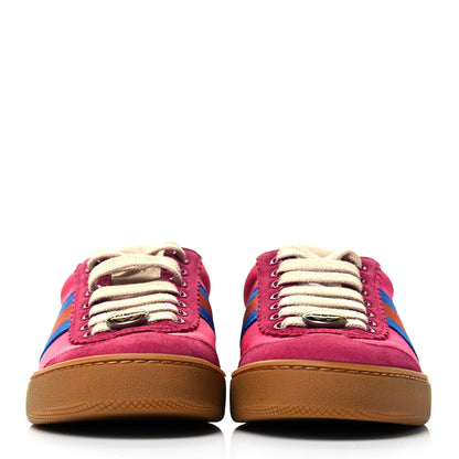 Gucci Nylon Suede Web Womens G74 Sneakers 36 Box Pink Old Rose Bright Splash 2 of 8