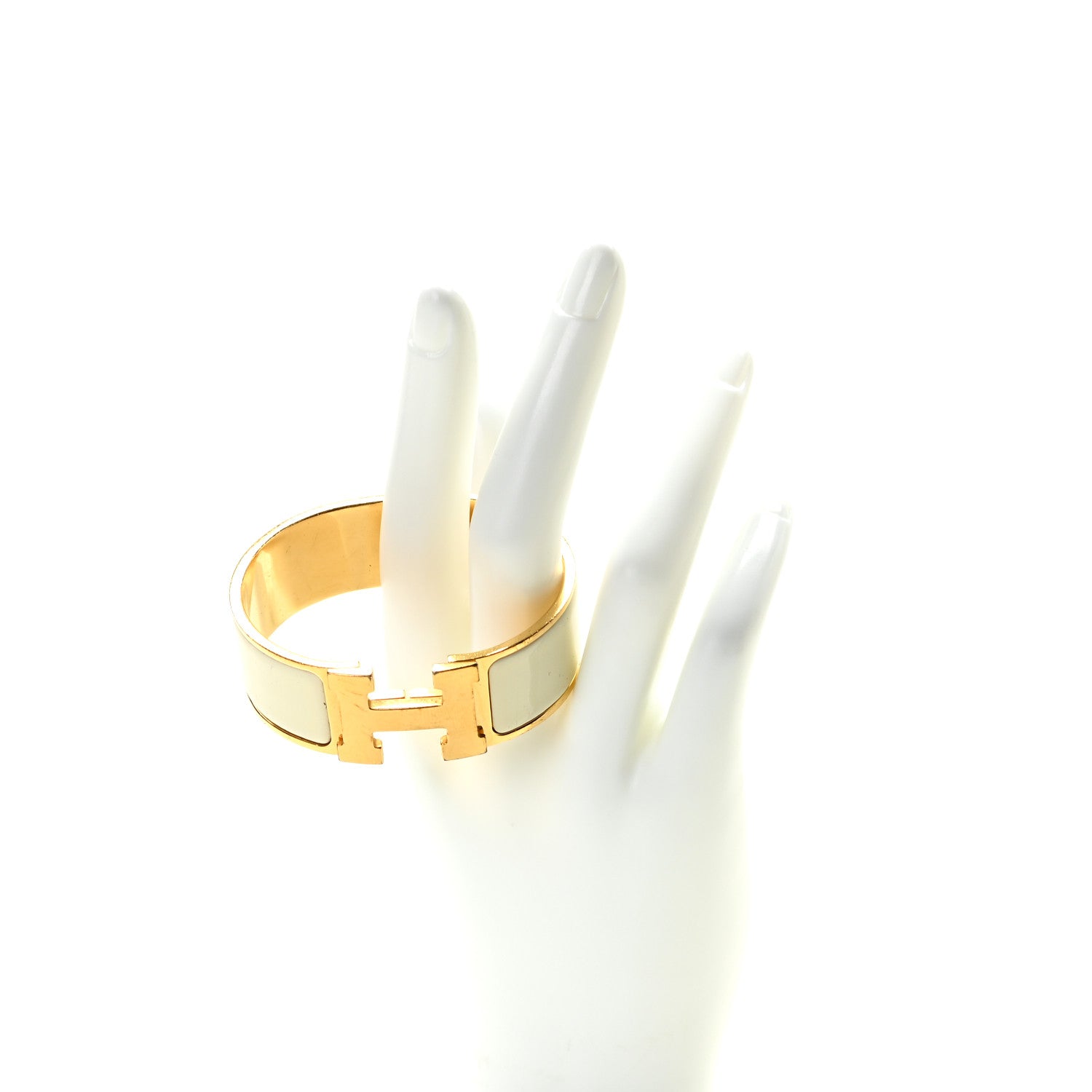 Hermes Enamel Wide Clic Clac H Bracelet PM Craie 2 of 4