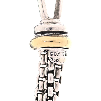 David Yurman Sterling Silver 18K Yellow Gold Diamond Box Chain Four Strand Necklace 5 of 5