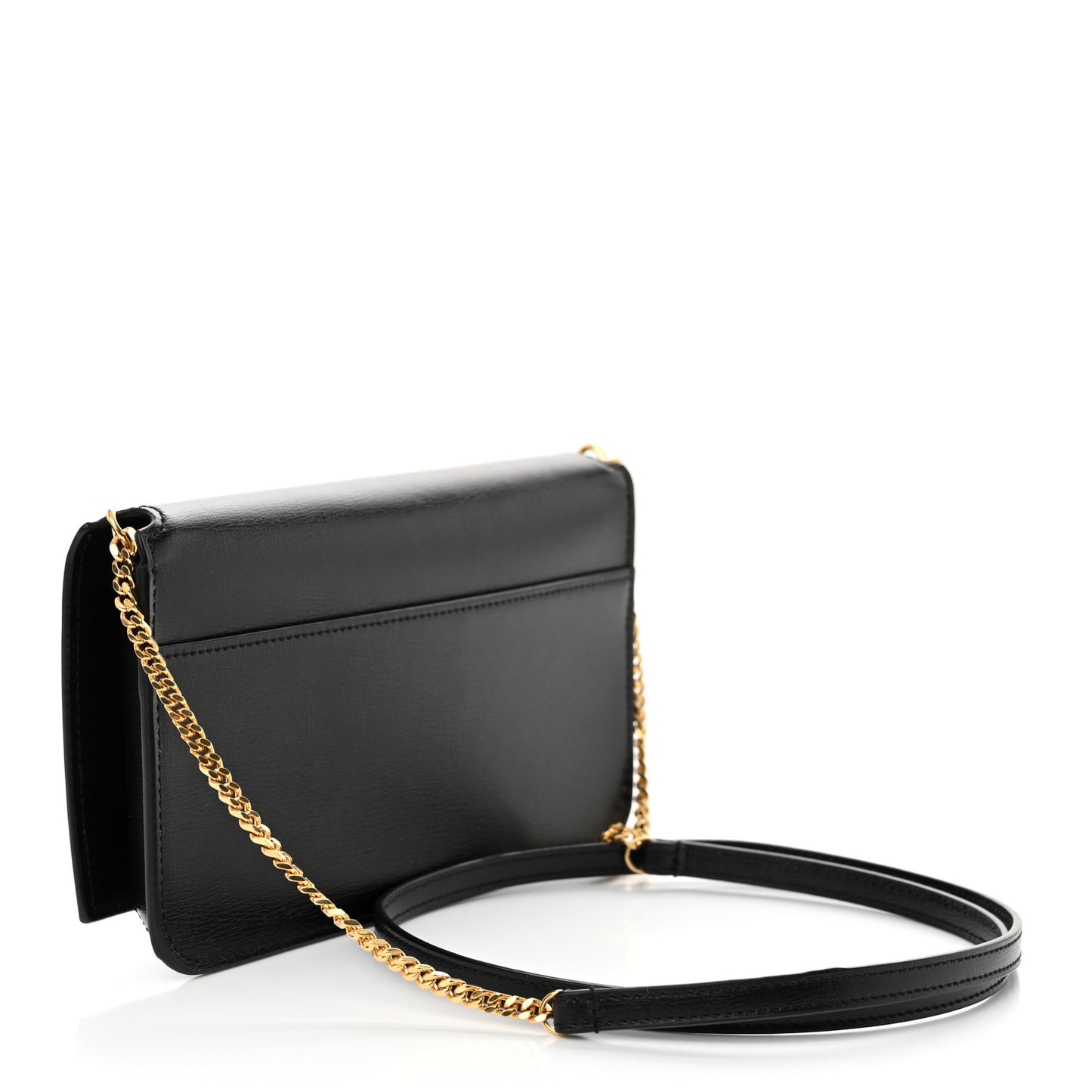 Smooth Calfskin Monogram Phone Holder Crossbody Black