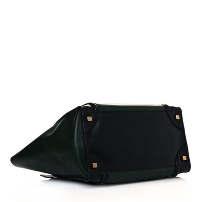 Celine Smooth Calfskin Mini Bi-Color Luggage Forest Black 4 of 15