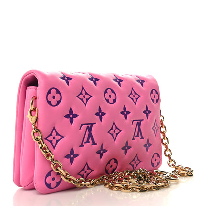 Louis Vuitton Lambskin Embossed Monogram Vuittamins Pochette Coussin Rose Violet 3 of 12