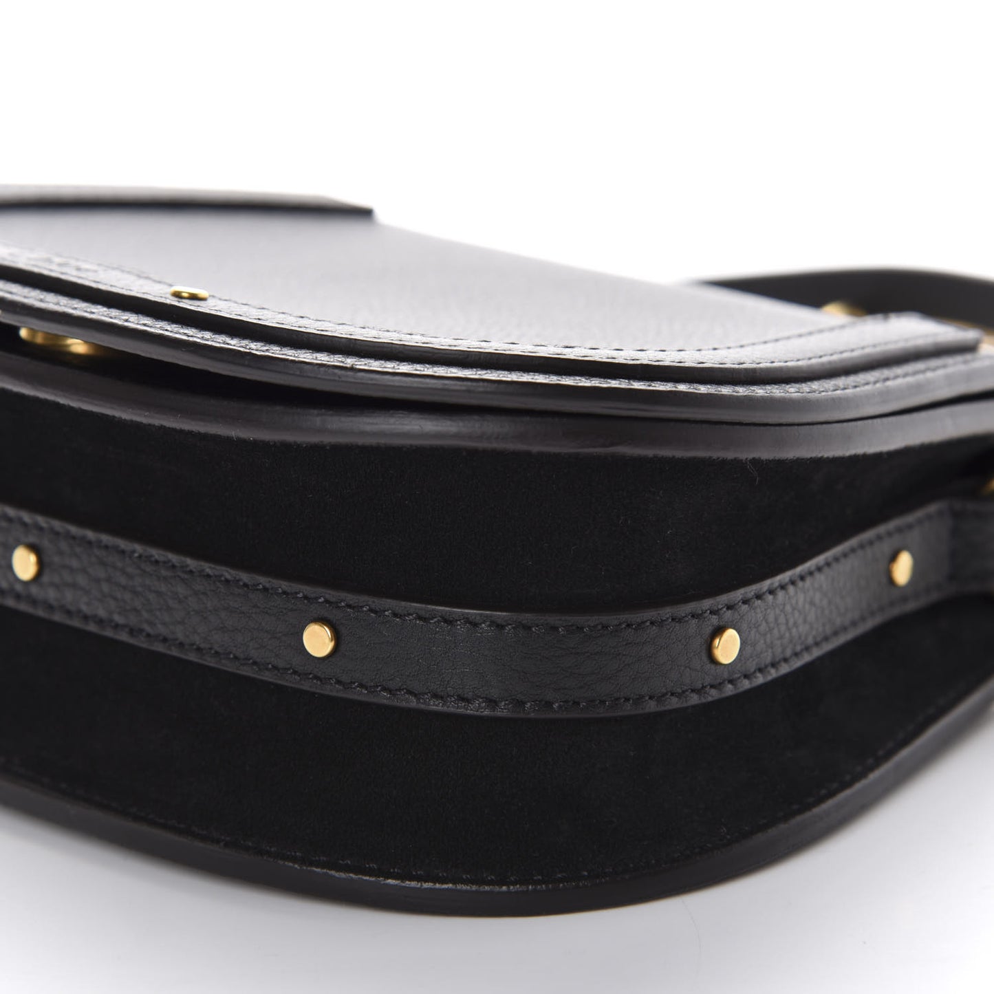 Calfskin Suede Small Nile Bracelet Bag Black