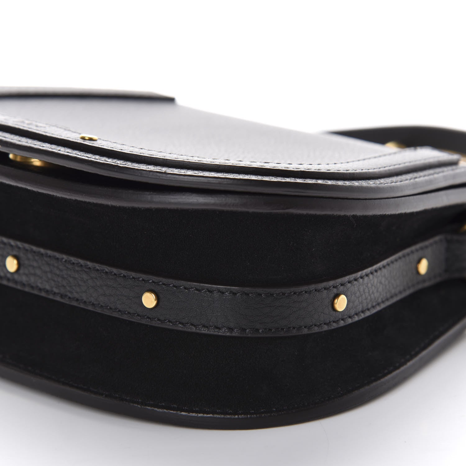 Chloe Calfskin Suede Small Nile Bracelet Bag Black 7 of 9