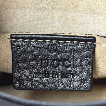 Gucci Pebbled Calfskin Small 1973 Chain Shoulder Bag Black 6 of 16