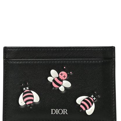 Christian Dior x KAWS Calfskin Bee Card Holder Pink Black 7 of 12