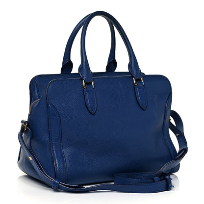 Alexander McQueen Pebbled Calfskin Small Skull Padlock Zip Around Tote Ultramarine 3 of 14